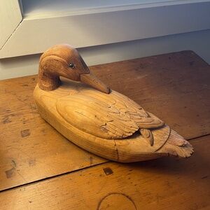 Hand Carved Solid Wooden Duck Decoy